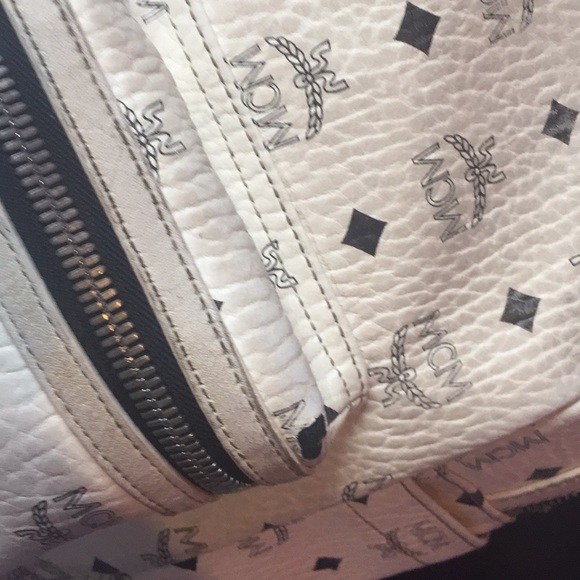 White Mcm backpack large main image 8